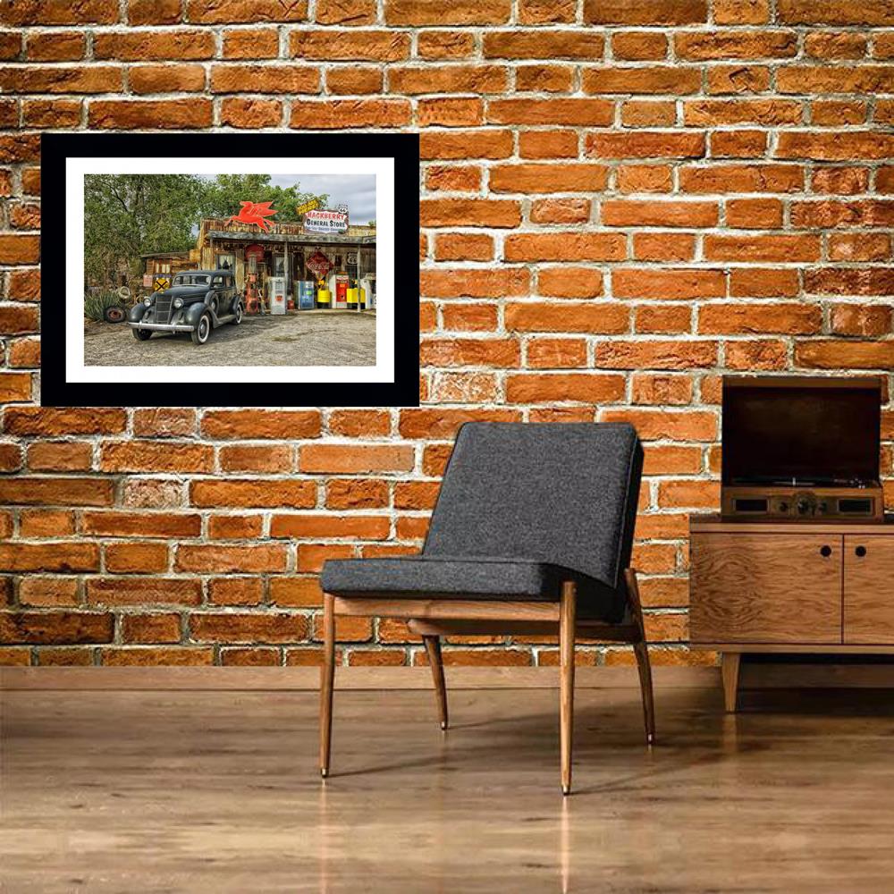 Quadro Vintage Car in Arizona, com medidas de 61x47 , moldura Preta, paspatur branco e vidro de 4mm