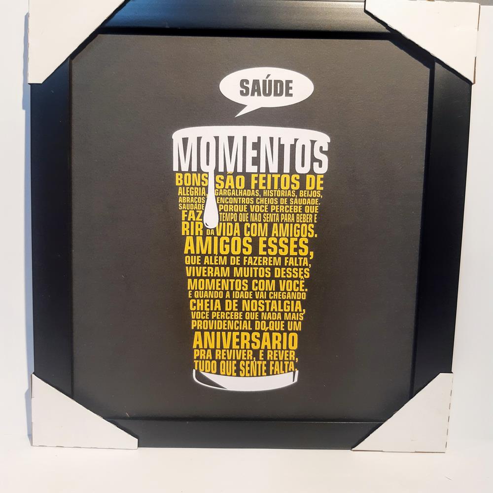 Quadro Momentos Bons São Feitos De Alegria, Moldura Preta De 2cm(32x24). Outlet última Peça 